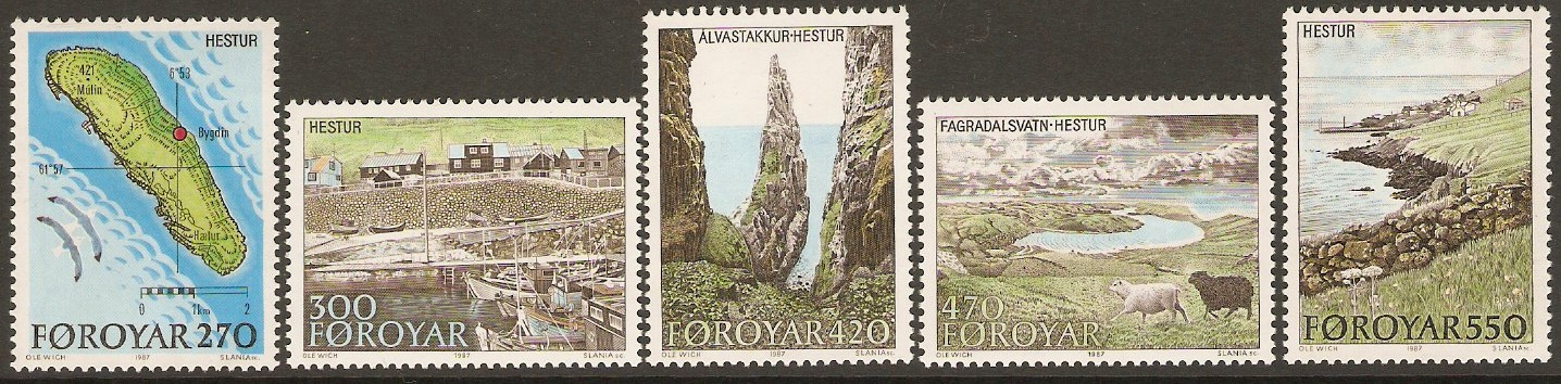 Faroe Islands 1987 Hestur Island Set. SG149-SG153.