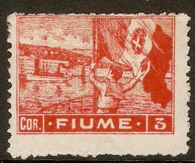 Fiume 1919 3cor Orange-red. SG67.
