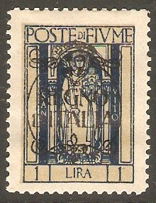 Fiume 1924 1l Indigo - Regno d'Italia Overprint. SG221.