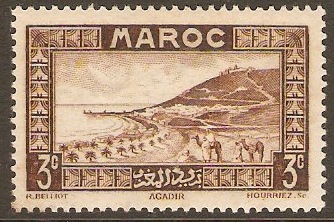 French Morocco 1933 3c Chocolate. SG171.