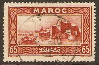 French Morocco 1933 65c Red. SG181.
