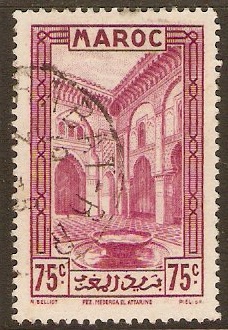 French Morocco 1933 75c Purple. SG182.