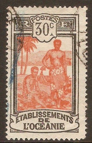 French Oceanic Settlements 1913 30c Brown and grey. SG28.
