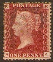 Great Britain 1858 1d Red - Plate 217. SG44.