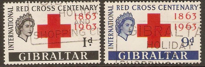 Gibraltar 1963 Red Cross Anniversary Set. SG175-SG176.
