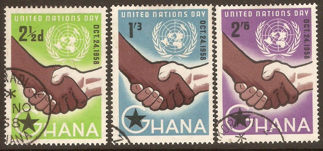 Ghana 1958 UN Day Set. SG201-SG203.