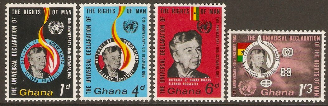 Ghana 1963 Human Rights Declaration Set. SG328-SG331.