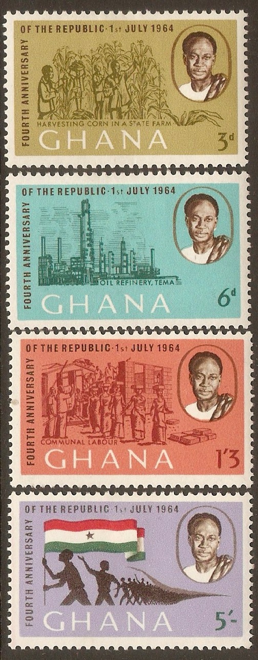 Ghana 1964 Republic Anniversary Set. SG335-SG338.