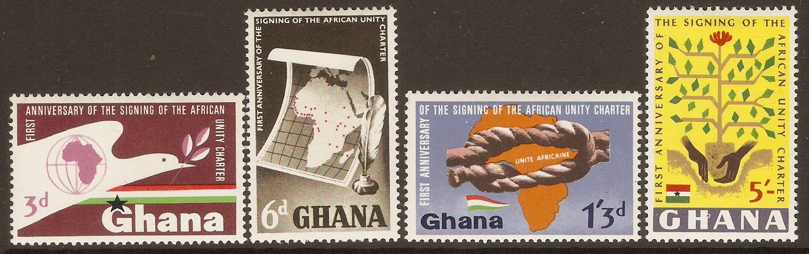 Ghana 1964 African Unity Anniversary Set. SG339-SG342.