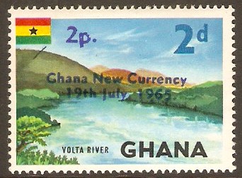Ghana 1965 2p on 2d Decimal overprint series. SG382.
