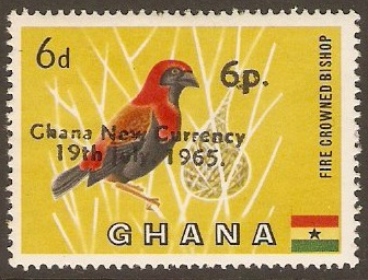 Ghana 1965 6p on 6d Decimal overprint series. SG385.