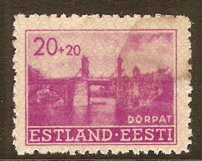 German Occupation 1941 20+20(k) Bright purple. SG7.