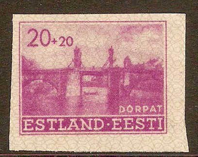 German Occupation 1941 20+20(k) Bright purple - Imperf. SG7.