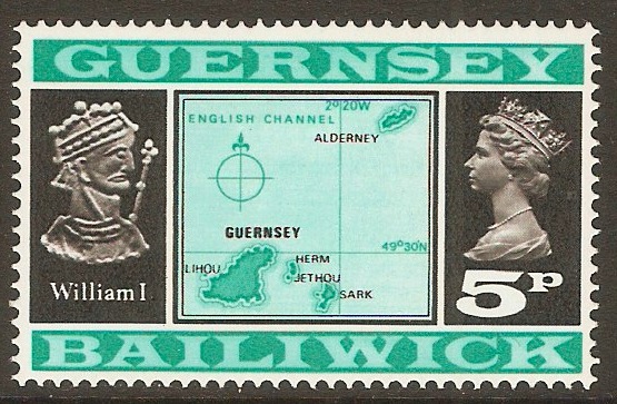 Guernsey 1971 5p Green and black. SG52.