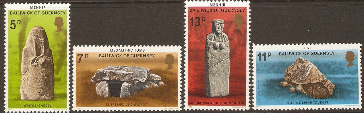 Guernsey 1977 Prehistoric Monuments Stamps Set. SG153-SG156.