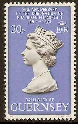 Guernsey 1978 10p Coronation Anniversary Stamp. SG167.