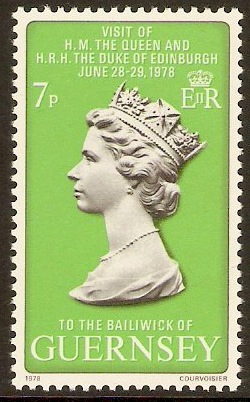 Guernsey 1978 7p Royal Visit Stamp. SG168.