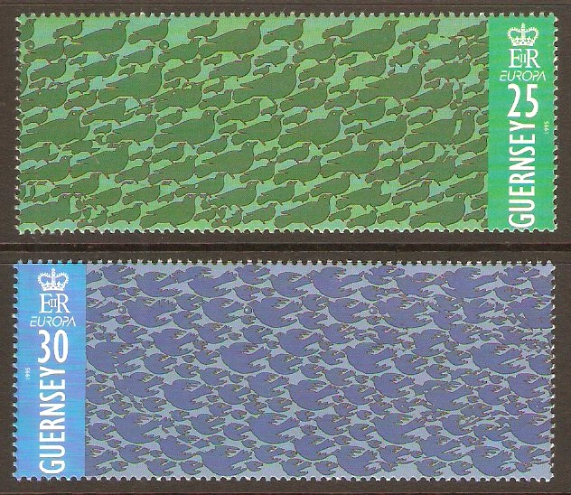 Guernsey 1995 Europa Stamps Set. SG678-SG679.