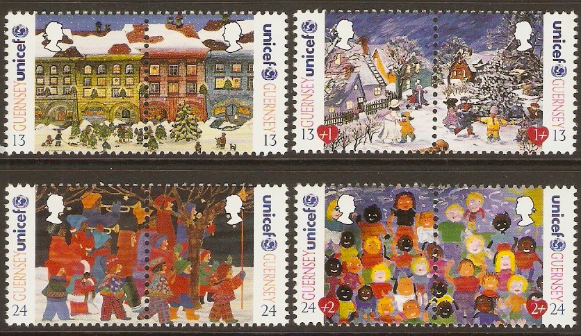 Guernsey 1995 Christmas - UNICEF Anniv. Set. SG686-SG693.
