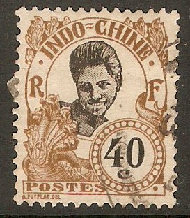 Indo-China 1907 40c Brown. SG61.