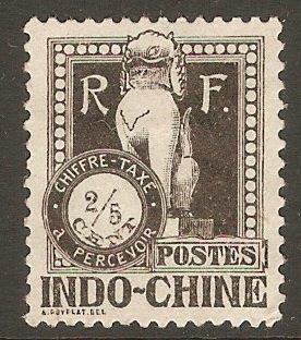 Indo-China 1922 25c Black - Postage Due. SGD136.