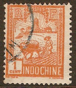 Indo-China 1927 1c Orange. SG140.