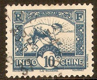 Indo-China 1931 10c Blue. SG181.