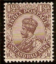 India 1911 1a Chocolate. SG163.