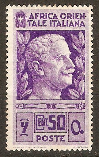Italian East Africa 1938 50c Bright violet. SG10.