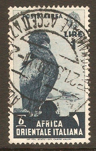 Italian East Africa 1938 1l Slate-blue - Air. SG25.
