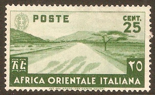 Italian East Africa 1938 25c Green. SG7.