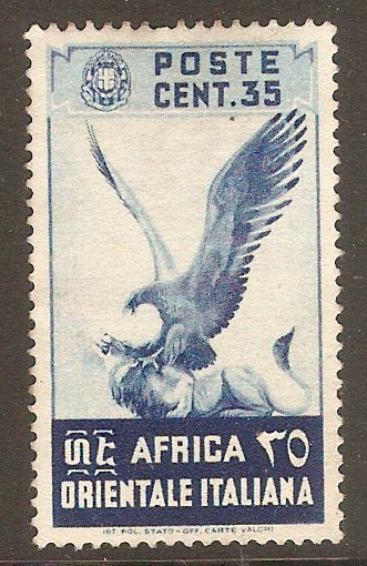 Italian East Africa 1938 35c Blue. SG9.