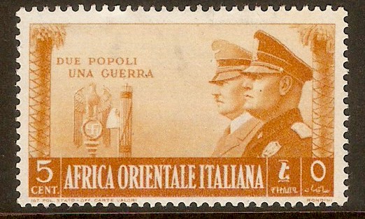 Italian East Africa 1941 5c Orange-yellow. SG55.