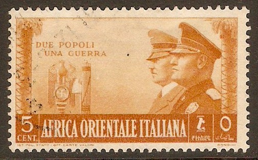 Italian East Africa 1941 5c Orange-yellow. SG55.