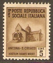 Social Republic 1944 5c Brown. SG106.
