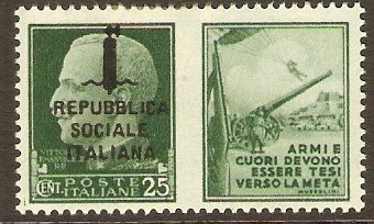 Social Republic 1944 25c Green - Army. SG65A.