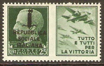 Social Republic 1944 25c Green - Air Force. SG66A.