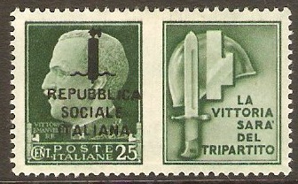 Social Republic 1944 25c Green - Militia. SG67A.