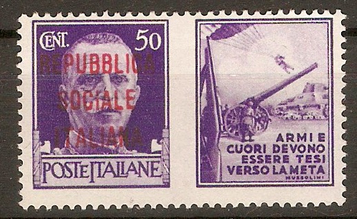 Social Republic 1944 50c Bright violet (Army). SG73A.