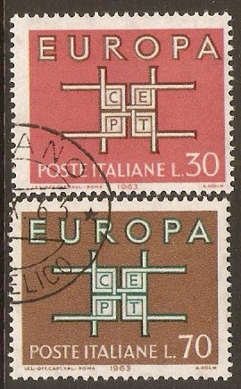 Italy 1963 Europa Stamps Set. SG1101-SG1102.