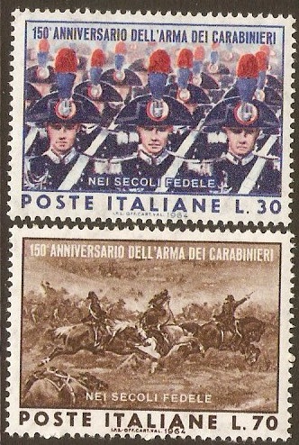 Italy 1964 Carabinieri Anniversary Set. SG1113-SG1114.