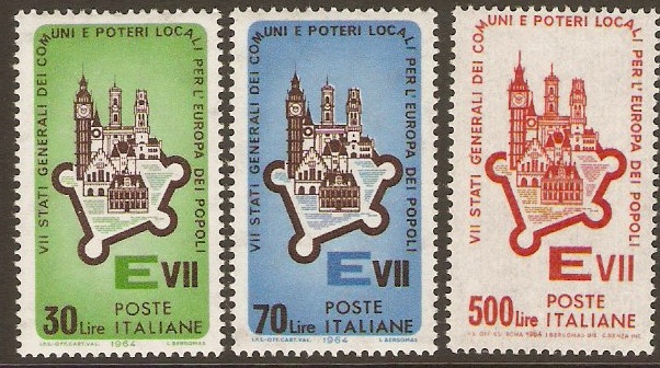Italy 1964 European Assemblies Set. SG1118-SG1120.