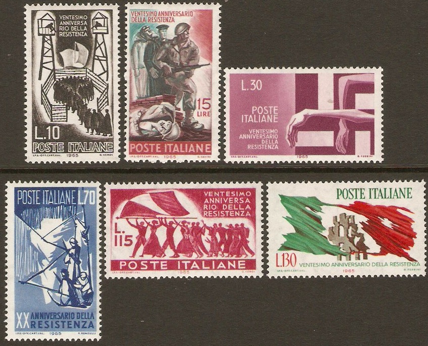 Italy 1965 Resistance Anniversary Set. SG1126-SG1131.