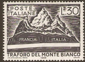 Italy 1965 Tunnel Opening Stamp. SG1137.