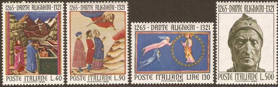 Italy 1965 Dante Anniversary Set. SG1140-SG1143.