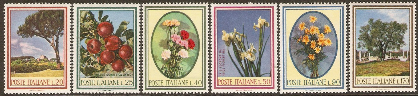 Italy 1966 Friut, Flowers and Trees Set. SG1155-SG1160.