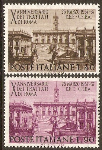 Italy 1967 Treaty Anniversary Set. SG1173-SG1174.