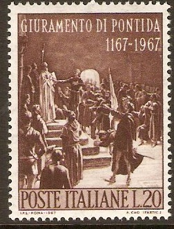 Italy 1967 Oath of Pontida Anniversary Stamp. SG1195.