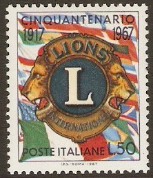 Italy 1967 Lions Anniversary Stamp. SG1198.