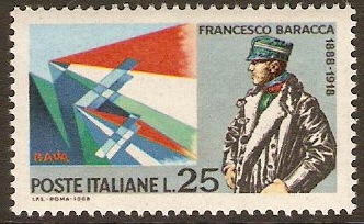 Italy 1968 Baracca Anniversary Stamp. SG1225.